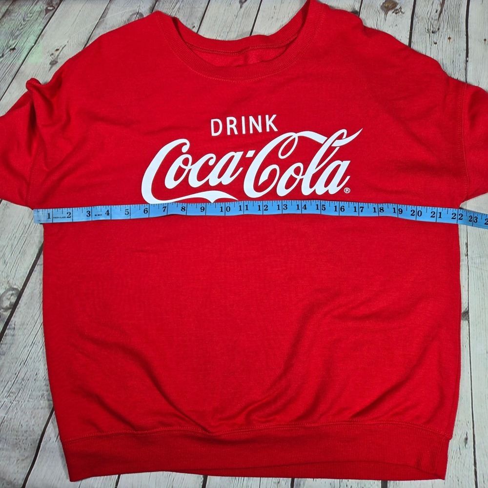 Coca-Cola Womens Red Graphic Sweatshirt Drink Coke Classic Logo Medium RN 117508 - Picture 7 of 9